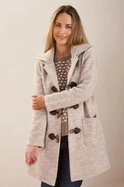 See Saw Boiled Wool Duffle Coat in Natural