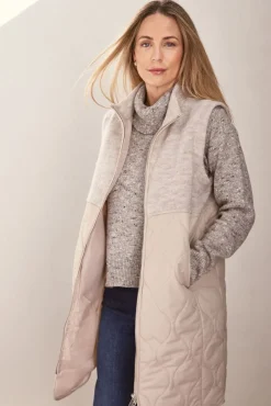 See Saw Boiled Wool Quilted Vest in Natural