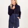 See Saw Boiled Wool Quilted Coat in Navy