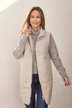 See Saw Boiled Wool Quilted Vest in Natural