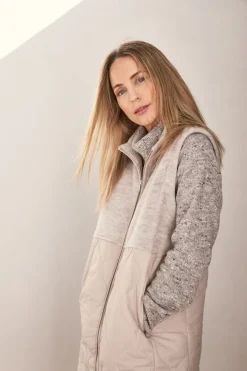 See Saw Boiled Wool Quilted Vest in Natural