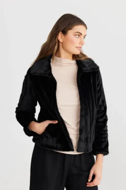 Shanty Corp Sofia Jacket in Black Wave