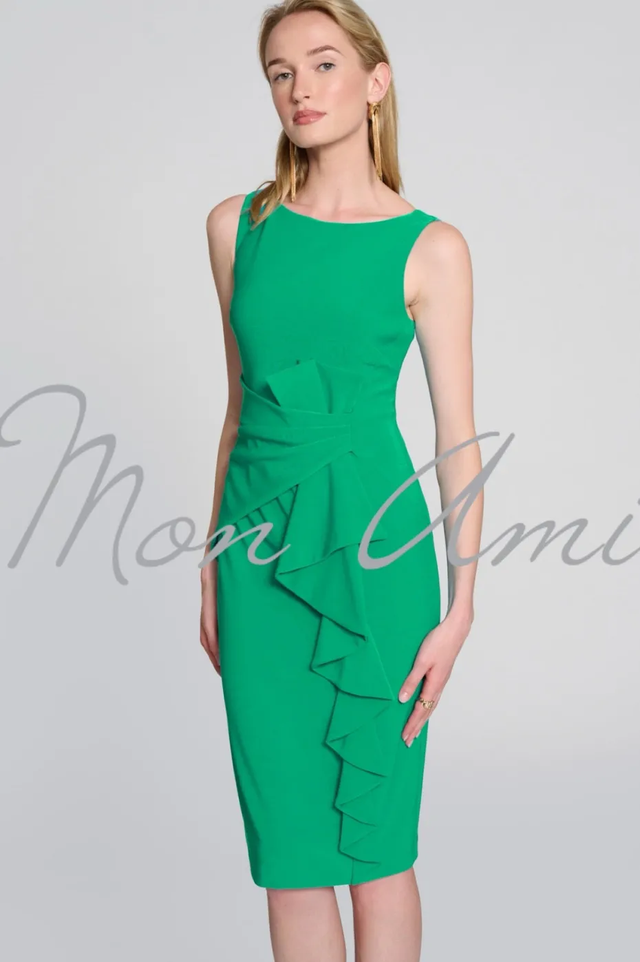 Signature by Joseph Ribkoff Cascade Dress in Noble Green 242712