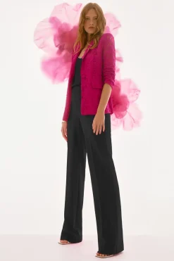 Signature by Joseph Ribkoff Lace Blazer in Geranium 251726