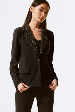 Signature by Joseph Ribkoff Blazer in Black Bling 243731