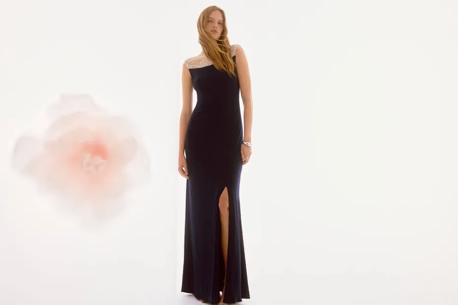 Signature by Joseph Ribkoff Bejewelled Gown in Midnight 251713