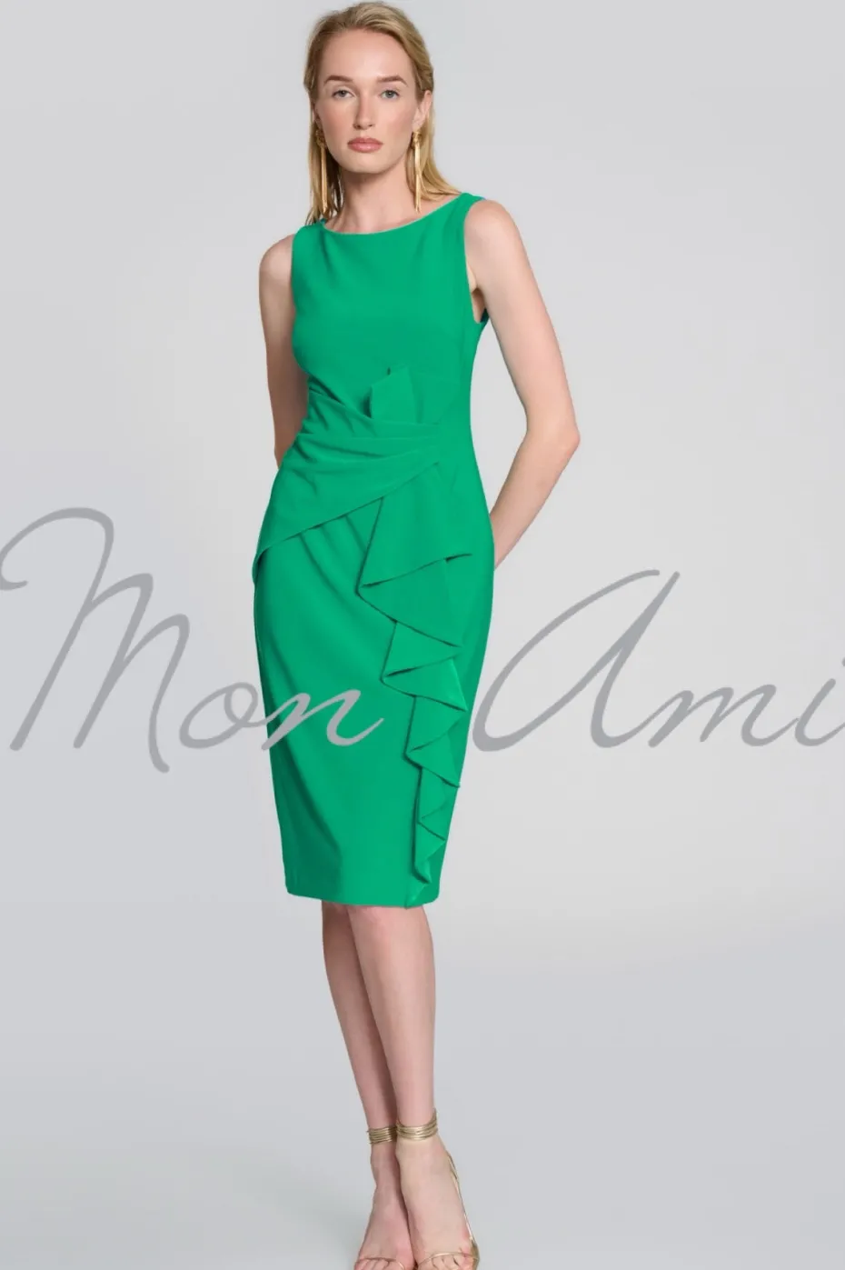 Signature by Joseph Ribkoff Cascade Dress in Noble Green 242712