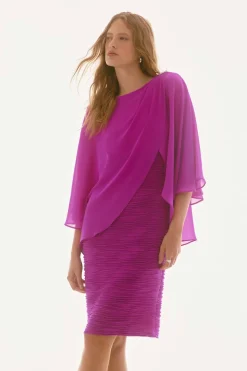 Signature by Joseph Ribkoff Cascade Dress in Purple Orchid 251720