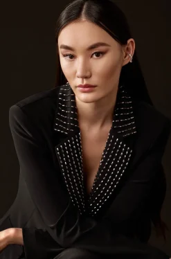 Signature by Joseph Ribkoff Blazer in Black Bling 243731