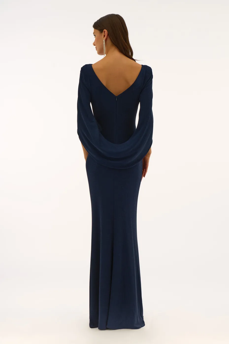 Signature by Joseph Ribkoff Draped Gown in Navy 251703