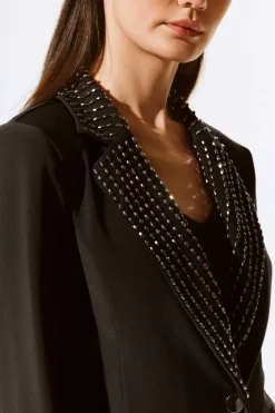 Signature by Joseph Ribkoff Blazer in Black Bling 243731
