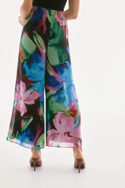 Signature by Joseph Ribkoff Wide Leg Pant in Black Brights 251771