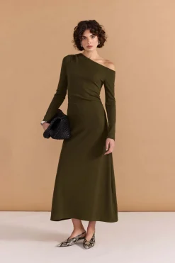 Staple the Label Mason Midi Dress in Khaki