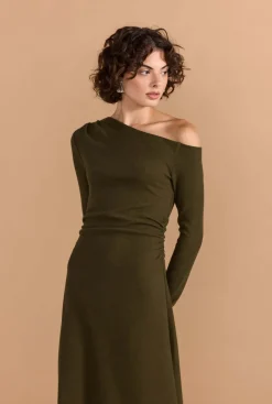 Staple the Label Mason Midi Dress in Khaki