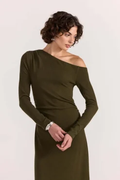 Staple the Label Mason Midi Dress in Khaki