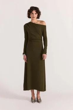 Staple the Label Mason Midi Dress in Khaki