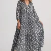 Talisman Damascus Dress in Black Moon River