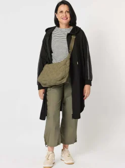 Threadz Demi Long Sweat Jacket in Black