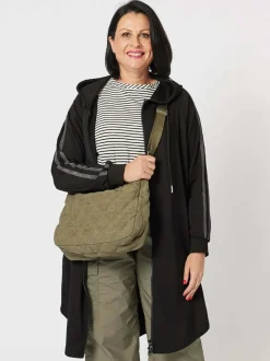 Threadz Demi Long Sweat Jacket in Black