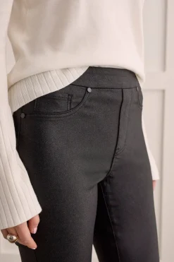 Tribal Audrey Caviar Glitz Pull On Skinny Ankle Pant in Black