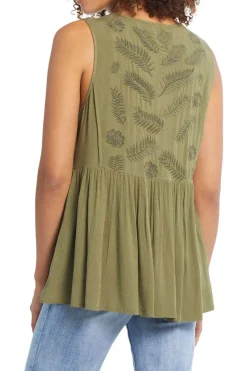 Tribal Embroidered Top in Palmleaf 7345O-4573