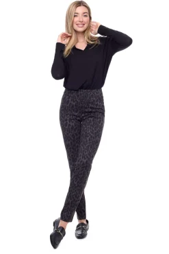 UP! 31 Inch Ponte Full Length Slim Pant in Cheetah 67925UP