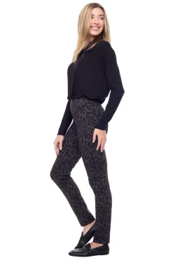 UP! 31 Inch Ponte Full Length Slim Pant in Cheetah 67925UP