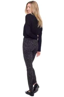 UP! 31 Inch Ponte Full Length Slim Pant in Cheetah 67925UP