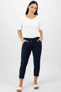 Vassalli Drawstring Pant in Ink 5790