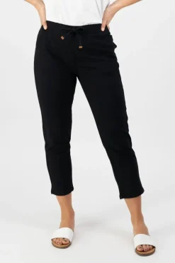 Vassalli Drawstring Pant in Black 5790