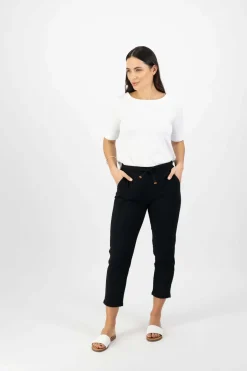 Vassalli Drawstring Pant in Black 5790