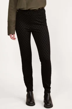 Vassalli Skinny Leg Ankle Grazer Spot Ponti Pull On in Black 5903