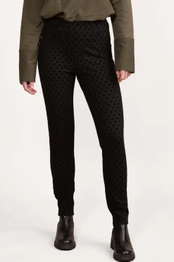 Vassalli Skinny Leg Ankle Grazer Spot Ponti Pull On in Black 5903