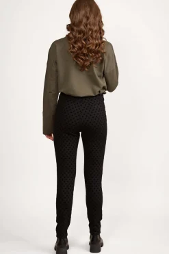 Vassalli Skinny Leg Ankle Grazer Spot Ponti Pull On in Black 5903