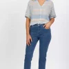 Vassalli Slim Ankle Grazer Jean in Blue Hue 5960