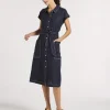 Yarra Trail Ladder Dress in Navy