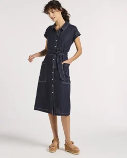 Yarra Trail Ladder Dress in Navy