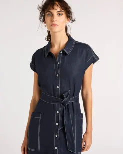 Yarra Trail Ladder Dress in Navy