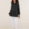 Yarr3a Trail Pleated A-Line Shirt in Black