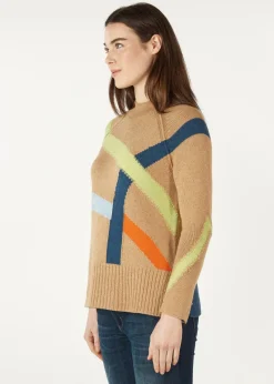 Zaket & Plover Road Map Jumper in Camel