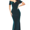 Zaliea Lush Velvet Gown in Emerald Z0266